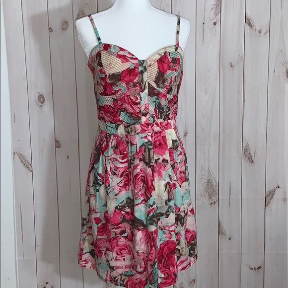 Jessica Simpson Sexy Floral Bustier Summer Dress